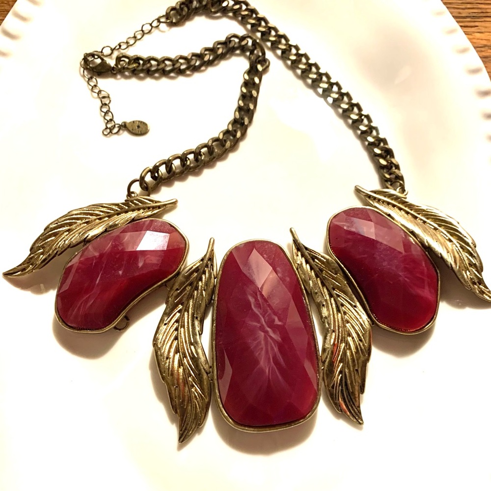 Vintage Purple Stone Robert Rose Necklace